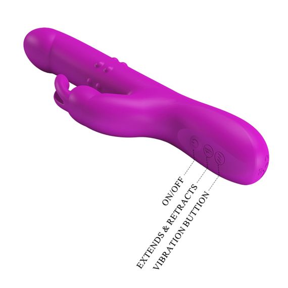 Вібратор-кролик з ротацією та фрикціями Pretty Love REESE фуксія, 24.8 х 3.6 см sexstyle | Зображення 4