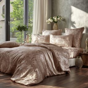 Комплект постельного белья SoundSleep Jacquard Nonpareil Noble Beige сатин-жаккард Двуспальный Евро 200х220 см бежевый