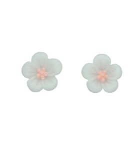 Серьги детские клипсы для ушей без пробивания уха Liresmina Jewelry "Цветочное Великолепие" белые