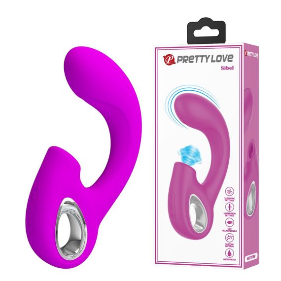 Вибратор для точки G Pretty Love Sibel с клиторальным стимулятором, розовый Sex Aura