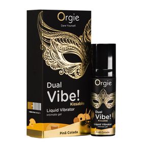 Жидкий вибратор Orgie Dual Vibe! Pina Colada Kissable Liquid Vibrator, 15 мл