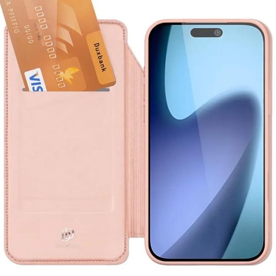 Чохол-книжка Dux Ducis з кишенею для візиток для Apple iPhone 17 Air (6.5") Rose Gold | Зображення 1