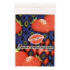 Серветка для орального сексу One Strawberry Latex Dental Dams зі смаком полуниці, 1 шт.