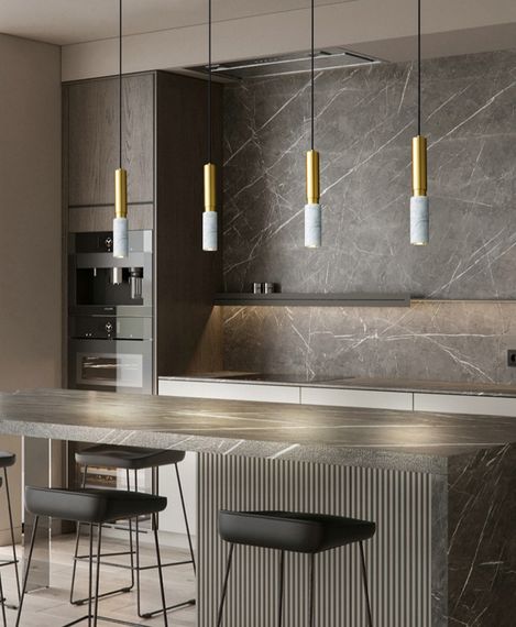 Люстра підвісна на 1 лампочку 27384 Латунь 45-150х10х10 см. | Зображення 2