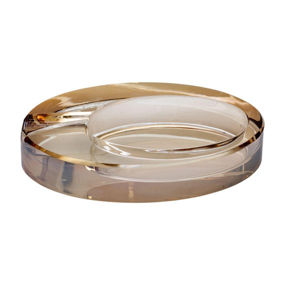 Скляна попільничка для сигарет 13х7.5х2.5 см попільничка декоративна настільна Золотиста HP-4-134 | Зображення 2
