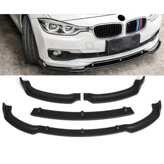 Накладка на передній бампер BMW F30 чорний глянець