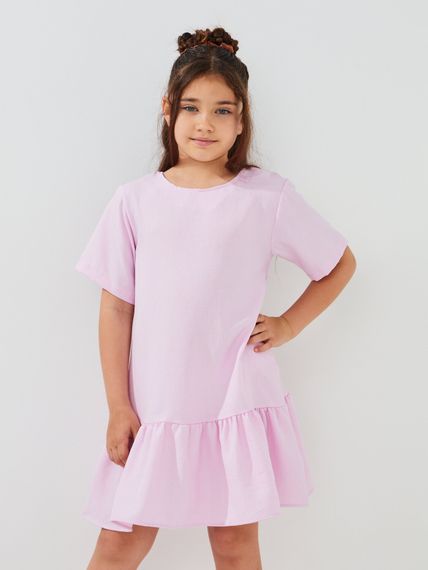 Сукня однотонна для дівчинки Aura Style 5010 116 см Пудровий shop (2000999566547)