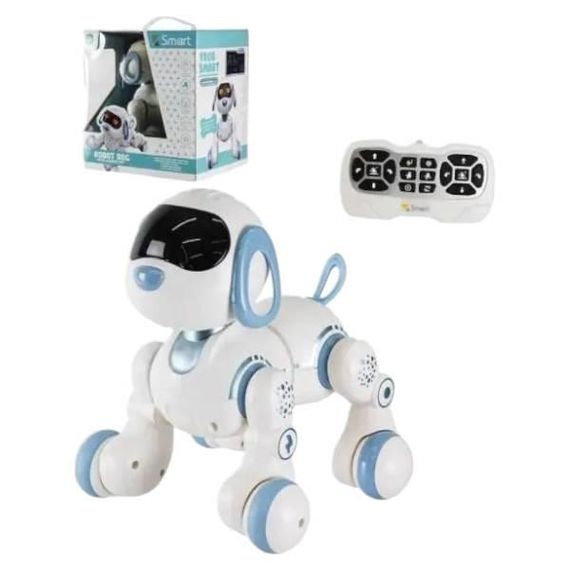Собака на радіокеруванні акумуляторний інтерактивний 6601 Білий з блакитним