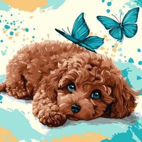 Картина по номерам "Милый пудель" ©art_selena_ua KHO6793, 40х40 см