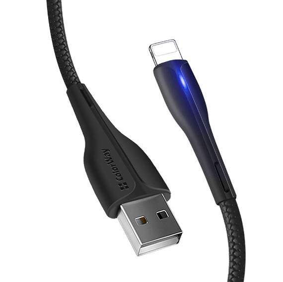 Кабель USB Lightning ColorWay CW-CBUL034-BK 2,4A 1м чорний | Зображення 2