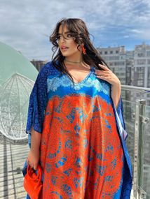 Розкішна шовкова довга сукня-туніка PLUS SIZE