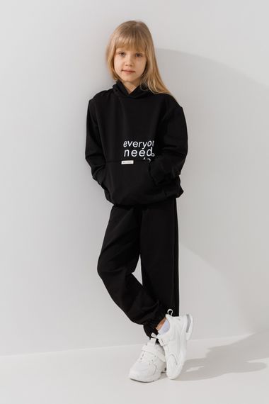 Костюм худі+штани для дівчинки Benini 241420 116 см Чорний shop (2000990947635)