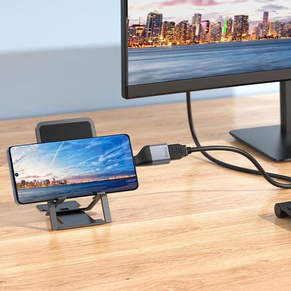 Перехідник Hoco UA33 Type-C to HDTV Metal grey | Зображення 4