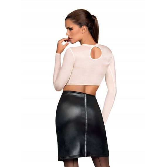 Комплект сексуального одягу Obsessive Bossy топ та спідниця, білий-чорний, S/M sexstyle | Зображення 1