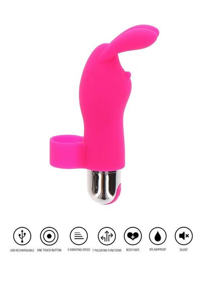 Вібратор на палець для клітора у вигляді кролика Toy Joy Bunny Pleaser Rechargeable рожевий Sex Aura | Зображення 4