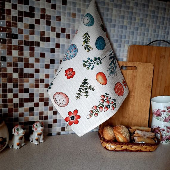 Кухонное полотенце SoundSleep Пасхальный стол 34х60 см вафельное (94399738)