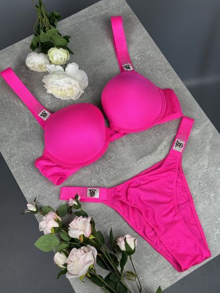 Комплект Victoria's Secret 8073 Push-Up Bra неоновий