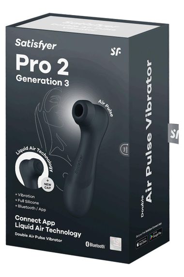 Смарт-вибратор с эффектом пульсации Satisfyer Pro 2 Generation 3 черный Sex Aura | Зображення 7