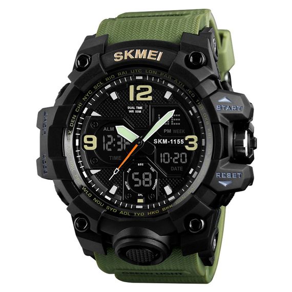 Чоловічий годинник Skmei 1155 Black-Military