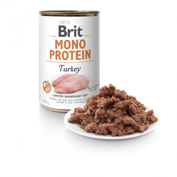 Корм вологий Brit Mono Protein Turkey для собак з індичкою 400 г | Зображення 1