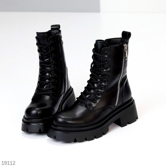 Круті чорні зимові черевики берці натуральна шкіра | Зображення 6
