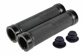 Грипси велосипедні із замками, BAISK, прямі, 132 х 34 (21) мм,, чорні