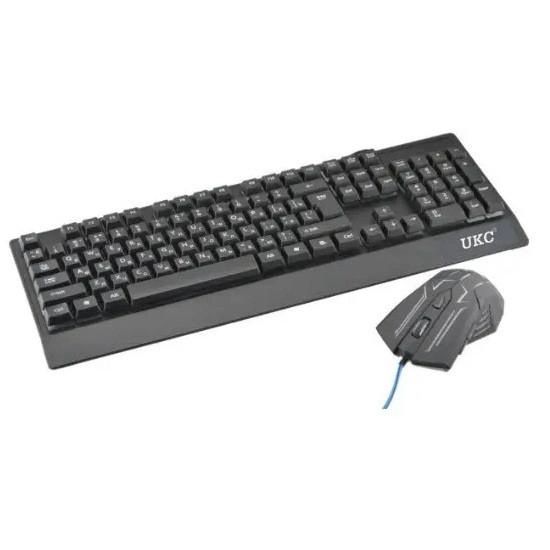 Клавиатура+мышка UKC с LED подсветкой от USB M-710, клавиатура игровая с подсветкой VJ-695 и мышкой