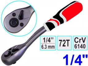 Тріскачка вигнута ручка тріщатка ключ 1/4" 155 мм YATO YT-0730