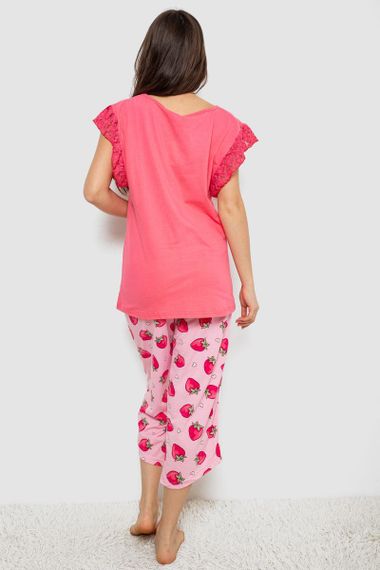 Пижама женская с принтом  -уценка, цвет розовый, 243R1602-015-U-3 | Зображення 3
