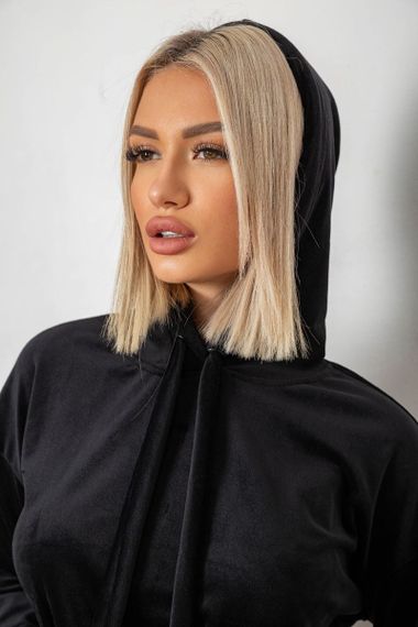 Спортивный костюм женский велюровый, цвет черный, 241R1530-5 | Зображення 4