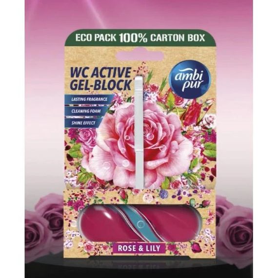 Туалетный блок для унитаза Ambi Pur WC Active Gel-Block Роза и лилия 8435495838357 45 г | Зображення 2