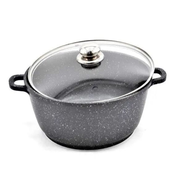 Кастрюля казан с крышкой Benson BN-297 из литого алюминия и мраморным антипригарным покрытием объемом 1.5 л. | Зображення 1