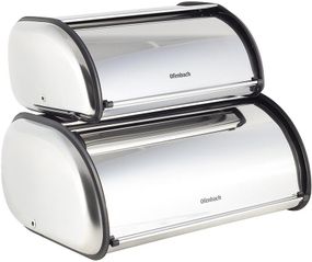 Набір 2 хлібниці Ofenbach Breadbox 43.5х27х18 і 36х23х14см з нержавіючої сталі, срібло