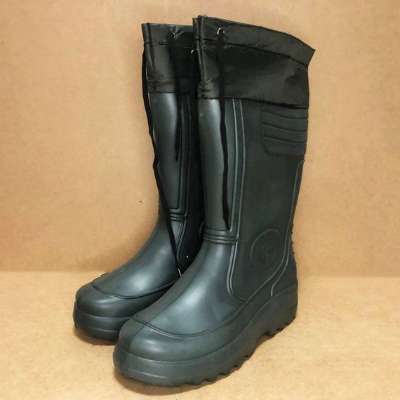 Чоботи чоловічі гумові високі утеплені з підв'язкою 45/46 розмір (30см), чоловічі чоботи для риболовлі | Зображення 4