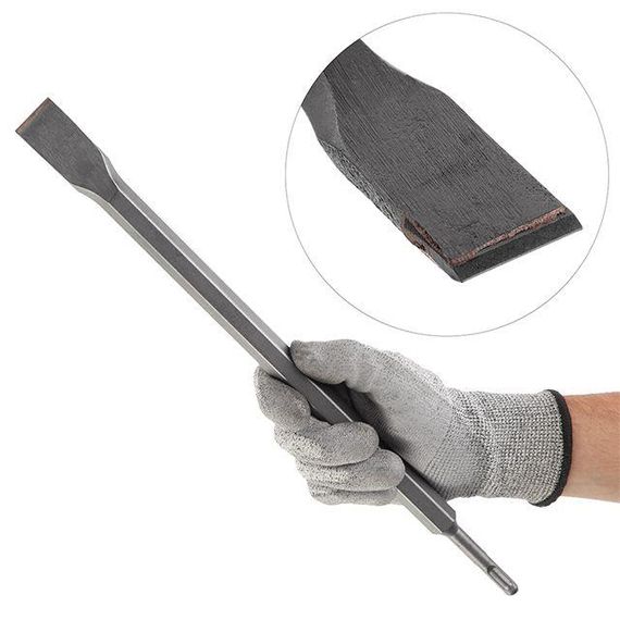 Зубило по каменю SDS PLUS 25мм 400 x 17мм з побєдитовою напайкою INTERTOOL SD-0451 | Зображення 1