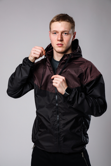 Ветровка косая бордово-черный XL | Зображення 1