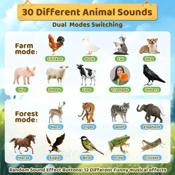 Детская интерактивная игрушка Горн со звуками животных Animal Caller Горн с имитацией 30 звуков животных | Зображення 2