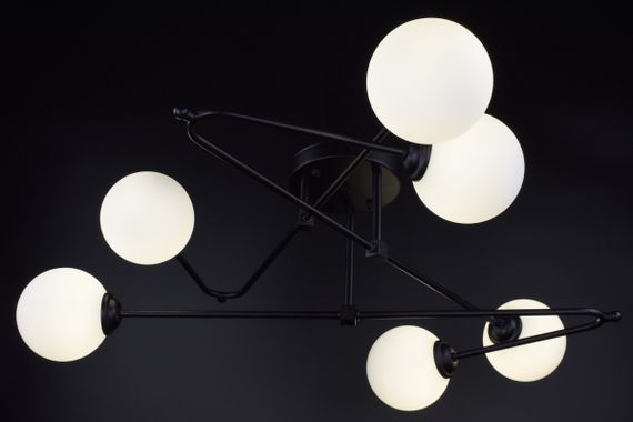 Люстра стельова на 6 лампочок 26593 Чорний 18х90х90 см. | Зображення 3