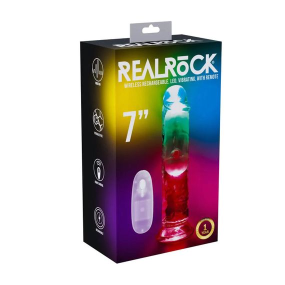 Анальна пробка з вібро LED Vibrating Straight Cock - 18 cm - Transparent Sex Aura | Зображення 1