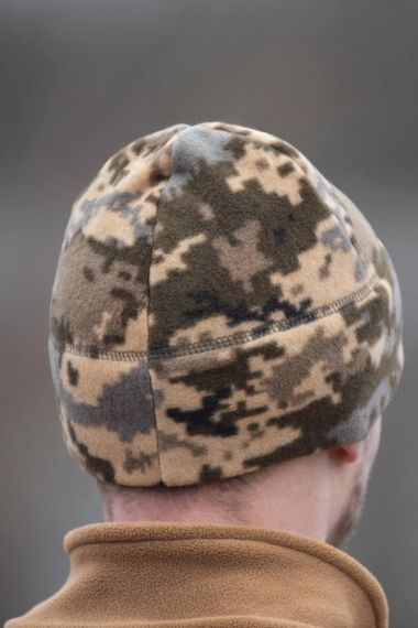 Шапка мікрофліс з липучкою Military піксель | Зображення 1