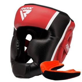 Шолом боксерський  RDX AURA PLUS T-17 Red/Black XL (капа у комплекті)