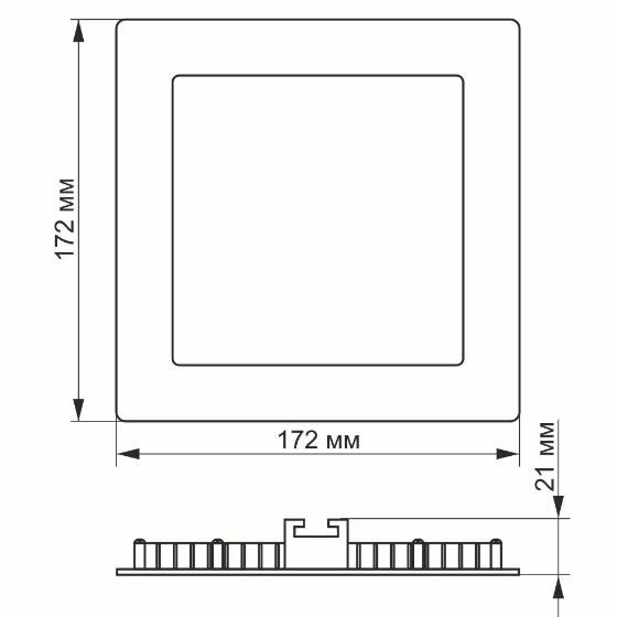LED Панель врізна квадратна 12W 5000К VL-DLSD3-125 Videx | Зображення 3