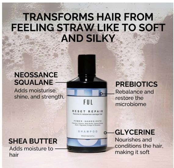 Відновлюючий шампунь для пошкодженого волосся FUL RESET REPAIR SHAMPOO + щітка масажер для голови | Зображення 2