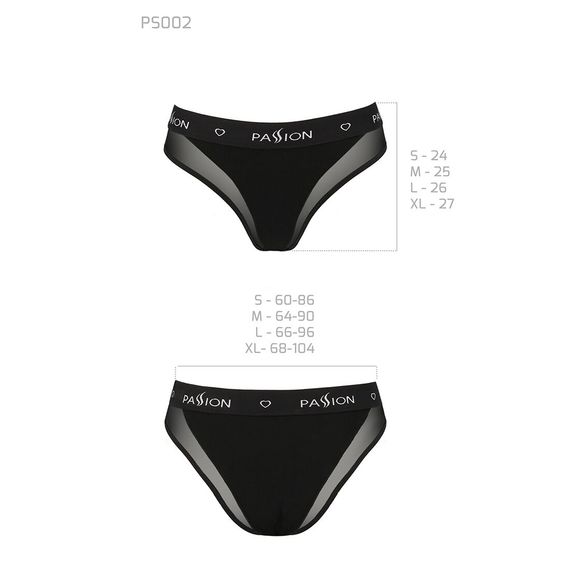 Трусики з прозорою вставкою Passion PS002 PANTIES XL, black | Зображення 5