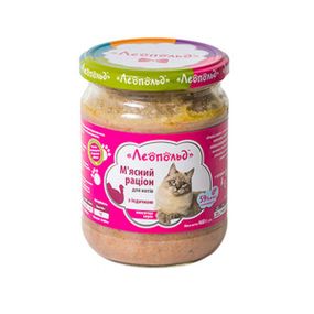 ЛЕОПОЛЬД М'ясний раціон з індичкою для собак, скляна банка 460 г (6шт/уп)