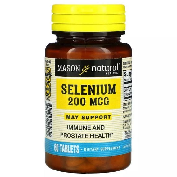 Селен Mason Natural Selenium 200 mcg 60 Tabs