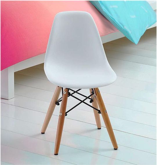 Стул детский Тауэр Вaby Eames DSW kids пластиковый белый, ножки дерево бук | Зображення 1