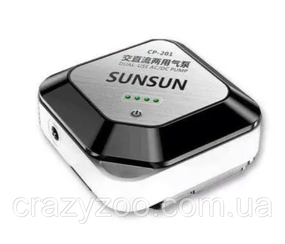 Компресор для акваріума SunSun CP-201 одноканальний на акумуляторі 1.5 Вт 5 л/хв до 250 л
