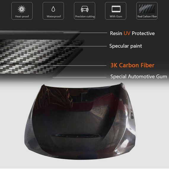 Капот V1 (для F30/F31, Карбон) для BMW 3 серия F-30/31/34 2012-2019 гг | Зображення 4