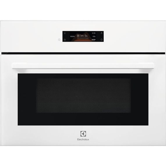 Духовой шкаф Electrolux электрический компактный, 42л, дисплей, конвекция, функция СВЧ, белый (EVM8E08V)